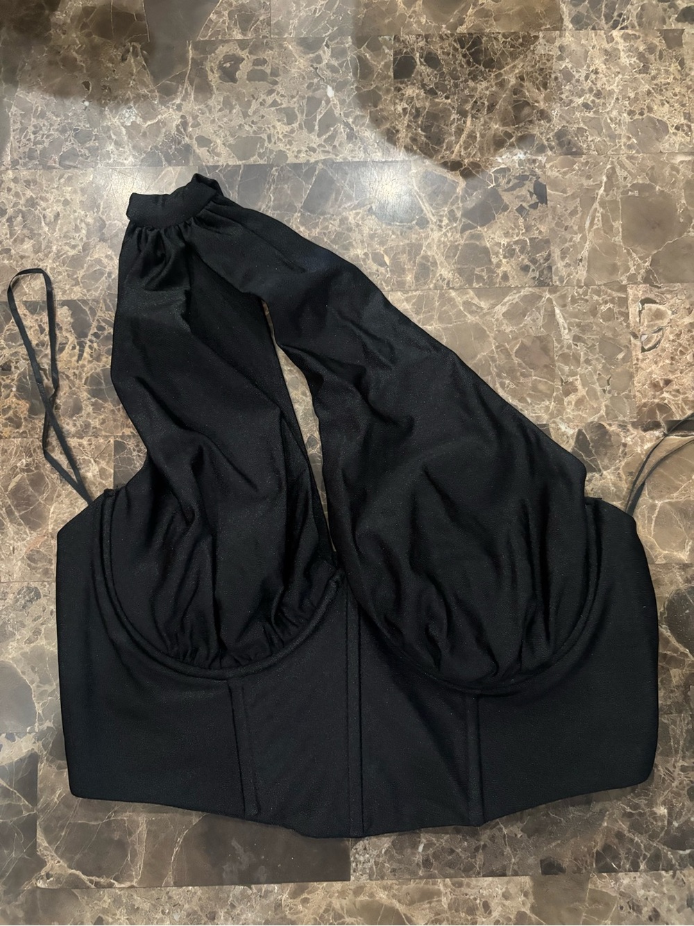 Princess Polly Black Halter Longline Bralette